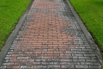 Brick masonry recycled as sidewalk